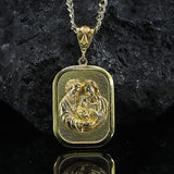 Gold Holy Family Medallion Necklace