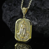 Gold Holy Mother and Angels Medallion Pendant