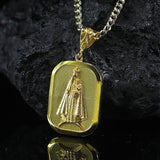 Gold Holy Mother Virgin Mary Medallion Necklace