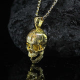Gold Skull with Cross Pendant