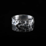 Moon Crater Surface Wedding Band Ring