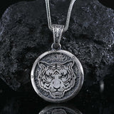 Tiger Animal Beast Medallion Necklace