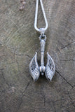 Solid Silver Viking Axe Necklace