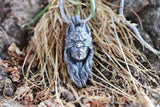 Wolf Masked Girl Silver Pendant