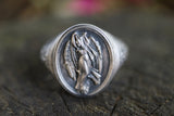 Silver Holy Mary Signet Ring
