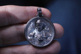 Silver Saint Francis Medallion Necklace
