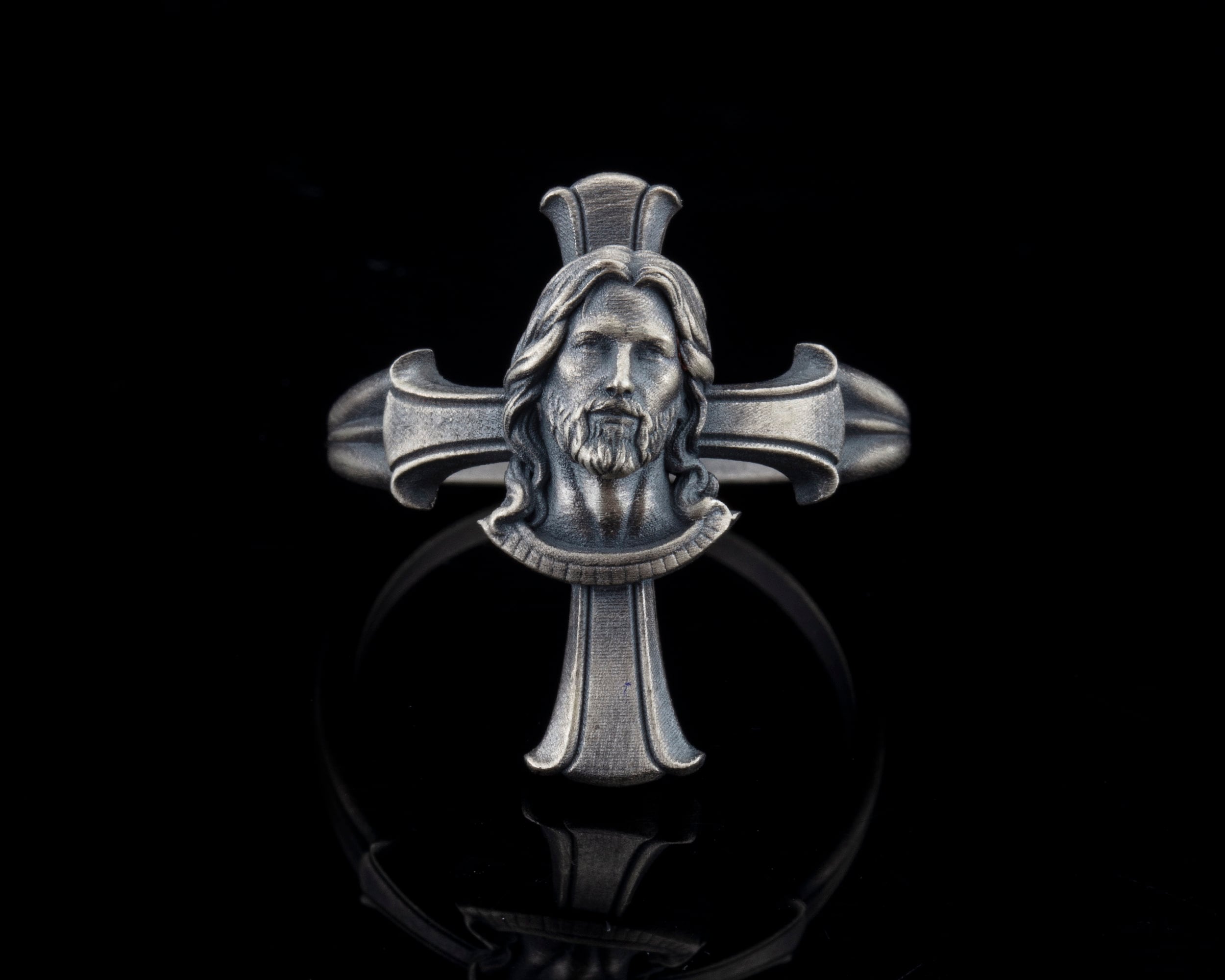 Buy Memoir Brass Silverplated Catholic Jesus Christ Crucifix Cross  Fingerring Christian Jewellery Men Women (OROM4493) at Amazon.in