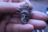 Liberty Statue Skull Silver Pendant