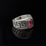 Greek Ruby Signet Ring