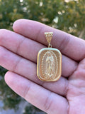 Gold Virgin Mary Guadalupe Medallion Necklace