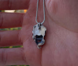 Skull with Snake Silver Necklace
