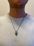 Skull with Snake Silver Necklace