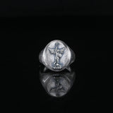 Silver Saint Gabriel Signet Ring