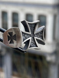 Medieval Maltese Cross with Skulls Ring