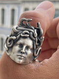 Gorgon Medusa Silver Ring