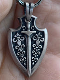 Sword and Shield Silver Pendant