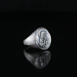 Silver Baby Jesus and Mother Ring