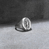 Virgin Mary Angel Wings Silver Ring