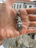 Wolf Under The Eagle Wings Pendant