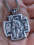 Silver Cross Shaped Angel Pendant