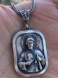 Saint Jude Mens Silver Necklace