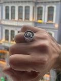 Silver Skull Seal Signet Ring