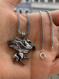 Silver Pegasus Charm Necklace