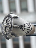 Compass and Anchor Signet Ring
