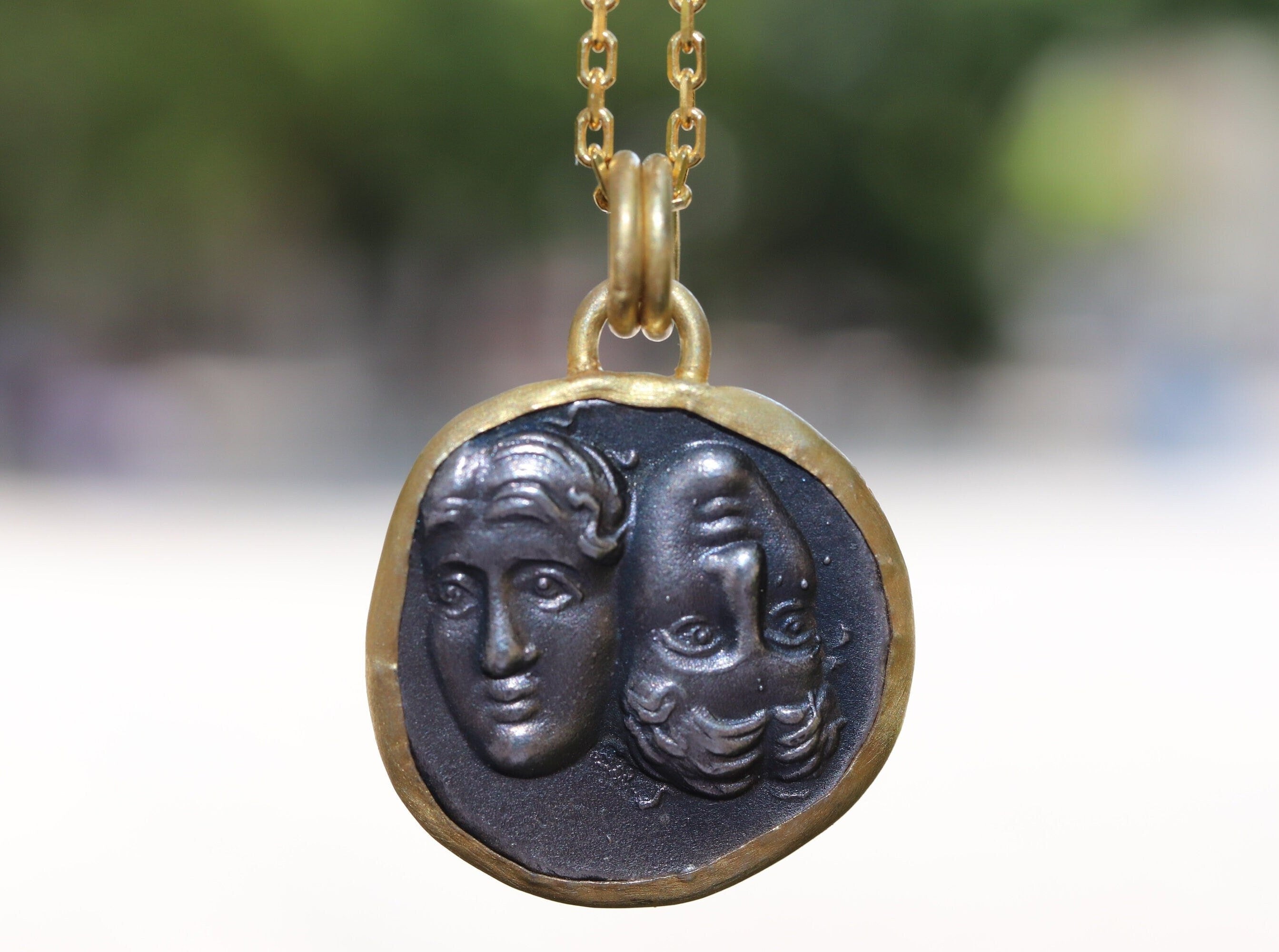 Istros Thrace Replica Coin Necklace, Handmade 925K Silver Men