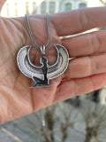 Winged Isis  Silver Necklace
