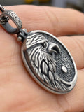 Eagle Yin Yang Medallion Necklace