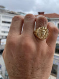 Solid Gold Lion Head Signet Ring