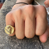 Solid Gold Dragon Head Ring
