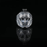 Helmeted Spartan Warrior Band Ring