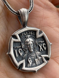 Saint George and Jesus Christ Silver Necklace