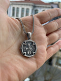 Saint George and Jesus Christ Silver Necklace